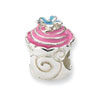 Reflection Beads Sterling Silver Pink Enameled Cupcake Bead