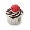 Reflection Beads Sterling Silver Enameled Strawberry Cupcake Bead