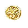 Reflection Beads 14k Yellow Gold Leaf Design Bali Bead