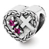 Reflection Beads Sterling Silver CZ and Cross Heart Bead