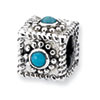 Reflection Beads Sterling Silver Square Turquoise Bead