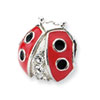 Beads Sterling Silver Enameled Ladybug with Swarovski Elements Bead
