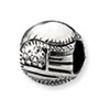 Reflection Beads Sterling Silver USA Flag Baseball Bead