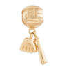 Reflection Beads Sterling Silver and Gold-plated Baseball Theme Dangle Bead