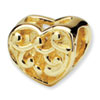 Reflection Beads 14k Yellow Gold Scroll Heart Bead