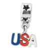 Reflection Beads Sterling Silver Enameled USA Dangle Bead