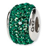 Reflection Beads Sterling Silver  Medium Green Full Swarovski Elements Bead