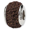 Reflection Beads Sterling Silver  Brown Full Swarovski Elements Bead