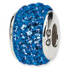Reflection Beads Sterling Silver  Medium Blue Full Swarovski Elements Bead