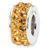 Reflection Beads Sterling Silver  Orange Double Row Swarovski Elements Bead