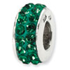 Reflection Beads Sterling Silver  Green Double Row Swarovski Elements Bead