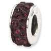 Reflection Beads Sterling Silver  Dark Maroon Double Row Swarovski Elements Bead