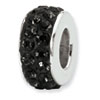Reflection Beads Sterling Silver  Black Double Row Swarovski Elements Bead