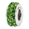 Reflection Beads Sterling Silver  Green  Double Row Swarovski Elements Bead