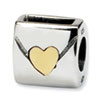 Reflection Beads Sterling Silver & 14k Yellow Gold Love Note Bead