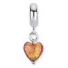 Reflection Beads Sterling Silver Pink/Orange Italian Murano Dangle Bead