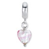 Reflection Beads Sterling Silver Pink Heart Italian Murano Dangle Bead