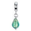Reflection Beads Sterling Silver Seafoam Italian Murano Glass Dangle Bead