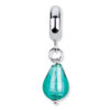 Reflection Beads Sterling Silver Teal Italian Murano Glass Dangle Bead