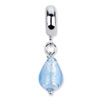 Reflection Beads Sterling Silver Light Blue Italian Murano Dangle Bead