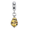Reflection Beads Sterling Silver Yellow w/Black Italian Murano Dangle Bead