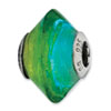 Reflection Beads Sterling Silver Blue & Green Italian Murano Glass Bead