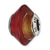 Reflection Beads Sterling Silver Dark Red & Orange Italian Murano Glass Bead