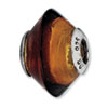 Reflection Beads Sterling Silver Brown & Gold Italian Murano Glass Bead