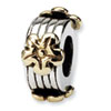 Reflection Beads Sterling Silver & 14k Yellow Gold Floral Bead