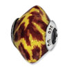 Reflection Beads Sterling Silver Yellow/Brown w/Glitter Italian Murano Glass Bead
