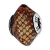Reflection Beads Sterling Silver Lt Brown Python Glitter Italian Murano Glass Bead