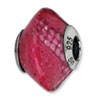 Reflection Beads Sterling Silver Fuschia Python Glitter Italian Murano Glass Bead