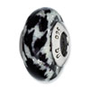 Reflection Beads Sterling Silver White/Black Glitter Italian Murano Glass Bead