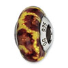 Reflection Beads Sterling Silver Yellow Jaguar Glitter Italian Murano Glass Bead