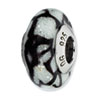 Reflection Beads Sterling Silver White/Black Glitter Italian Murano Glass Bead