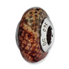 Reflection Beads Sterling Silver Lt Brown Python Glitter Italian Murano Glass Bead