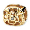 Reflection Beads .015ct Diamond 14k Yellow Gold Floral Bead