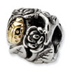 Reflection Beads Sterling Silver & 14k Yellow Gold Ladybug Floral Bead