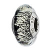 Reflection Beads Sterling Silver Black/Silver Italian Murano Glass Bead