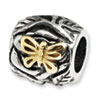 Reflection Beads Sterling Silver & 14k Yellow Gold Butterfly Floral Bead