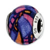 Reflection Beads Sterling Silver Multicolor w/Glitter Italian Murano Glass Bead