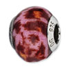 Reflection Beads Sterling Silver Pink & Brown w/Glitter Italian Murano Glass Bead