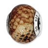 Reflection Beads Sterling Silver Lt Brown Python Glitter Italian Murano Glass Bead