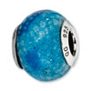Reflection Beads Sterling Silver Blue Python Glitter Italian Murano Glass Bead