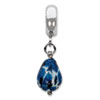 Reflection Beads Sterling Silver Blue w/Glitter Italian Murano Dangle Bead