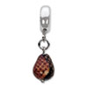 Reflection Beads Sterling Silver Dk Brn w/Glitter Ital. Murano Dangle Bead