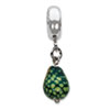 Reflection Beads Sterling Silver Green w/Glitter Italian Murano Dangle Bead