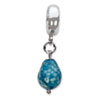 Reflection Beads Sterling Silver Blue w/Glitter Italian Murano Dangle Bead