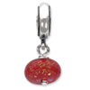 Reflection Beads Sterling Silver Red Dichroic Glass Dangle Bead