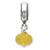 Reflection Beads Sterling Silver Yellow Dichroic Glass Dangle Bead
